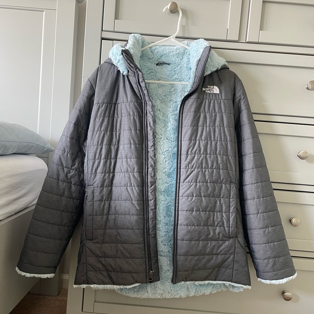 the north face girls fuzzy puffer winter coat